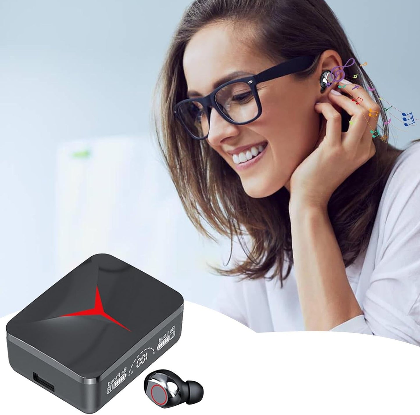 باور بانك + LED سماعات لاسلكية بإضاءة